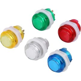 Lot de 5 boutons d'arcade à LED, bouton-poussoir lumineux à réinitialisation automatique pour jeux d'arcade à pièces