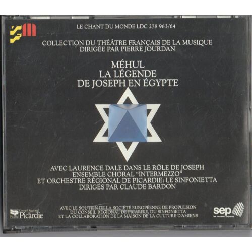 Étienne Méhul : La Légende De Joseph En Egypte ( Cd Le Chant Du Monde Ldc 287 963/64)
