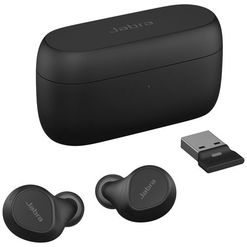 Jabra Evolve2 Buds UC - Écouteurs sans fil avec micro - intra-auriculaire - Bluetooth - Suppresseur de bruit actif - USB-A via adaptateur Bluetooth - isolation acoustique - noir - certifié Zoom...