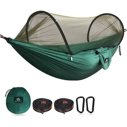 Naturefun Hamac De Camping Ultra-Leger Hamac En Filet Anti-Moustiques Capacite De Charge De 300 Kg, Nylon De Parachute Respirant A