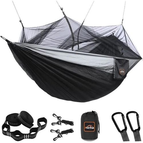 Hamac De Camping Anortrek Avec Moustiquaire, Hamacs Portables Doubles Et Simples Avec Sangles D'arbre, Hamac Parachute Pour Le Campi