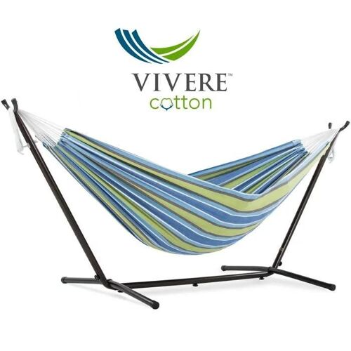 Hamac Double Avec Support - Vivere - Uhsdo8-24 - Coton Durable - 2 Personnes - Coloris Étonnants