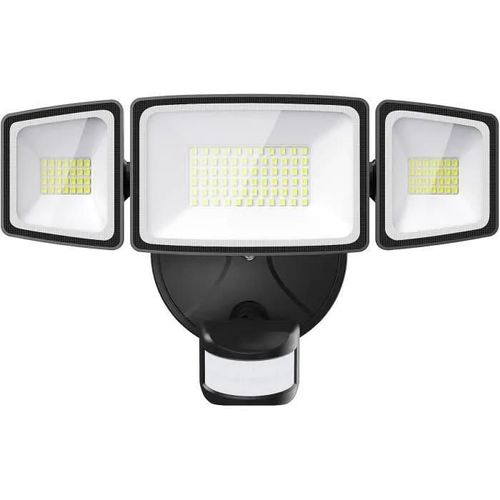 Projecteur Led 55w Onforu 5000 Lm Détecteur De Mouvement Ip65 Etanche Spot Lampe 3 Tête