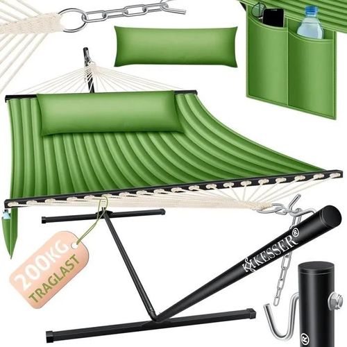 Kesser Hamac Hill Avec Support Coussin Double Hamac Pour 2 Personnes-Cadre Stable -200 Kg De Capacite De Charge Interieur Et Exteri