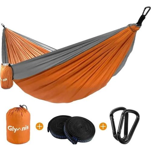 Glymnis Hamac Ultra-Leger En Nylon 300kg Capacite De Charge 275x140cm Avec 2 X Sangles En Nylon Et 2 X Mousquetons Pour Camping Voya