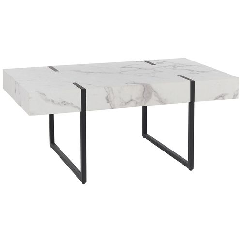 Table Basse Effet Marbre Blanc Et Noir Merced