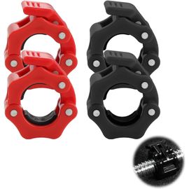 Collier Bague De Serrage Haltères, 4 Pièces Stop Disque, Haltère Fermoir 25mm 30mm, Pour Sport, Entraînement, Haltérophilie, Fitness, Noir Et Rouge[Ela710447]
