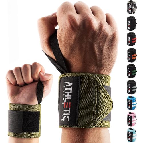 Bandages de Poignet Fitness-Wrist Wrap (45 cm par Paire) Bandage de Poignet pour entraînement de Force,Fitness,Musculation,Crossfit-Repose-Poignet avec Guide d'exercice en PDF.[B2237]