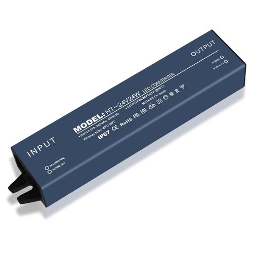 alimentation 24v 1A,Transformateur 220V 24V 24W,led driver 24v étanche IP67,Transfo AC à DC,convertisseur 220v 24v,pour CCTV MR16 G4 MR11 GU5.3 Ampoule et Bande Lumineuse LED,Non Dimmable
