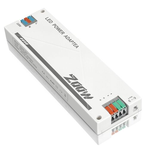 Transformateur 220V 24V LED 200W,Avec connecteur 3PIN pour lampe à Led Strip,alimentation 24v 200w 8.33A pour G4,GU5.3,MR11,MR16,Bande LED,Transfo AC à DC,convertisseur 220v 24v,Non Dimmable