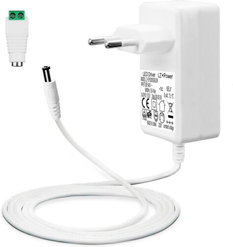 12v 3a Alimentation Pour Rubans À Led, 36w Transformateur Ac 200-240v À Dc 12v Pilote Adaptateur De Convertisseur Driver Avec Câble De 5ft/1,5m, Prise Eu, Prise 5,5 X 2,1mm, Gs Tuv Ce Approuvé