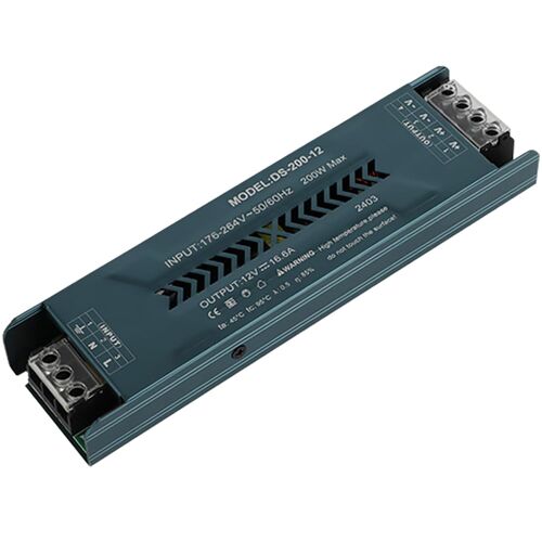 Transformateur LED Driver 220V AC à 12V DC Convertisseur 200W 16.5A Power Supply Ultra Mince Transfo Adaptateur Alimentation,d'alimentation Basse Tension Transfo LED de Tension Constante