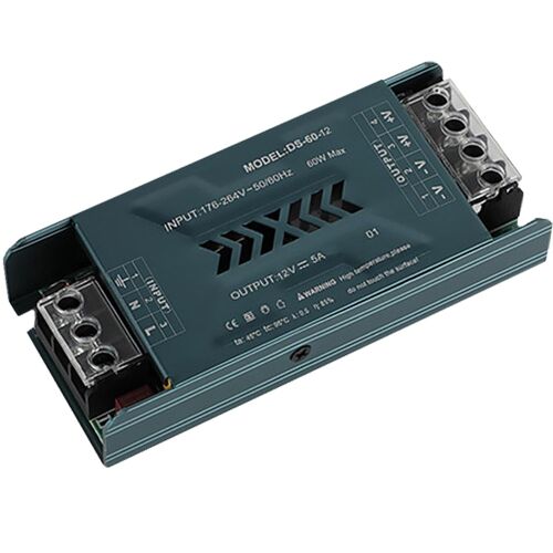 Transformateur LED Driver 110V 220V AC à 12V DC Convertisseur 60W 5A Power Supply Ultra Mince Transfo Adaptateur Alimentation,d'alimentation Basse Tension Transfo LED de Tension Constante
