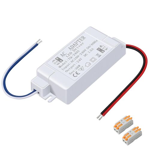 Transformateur LED 24V 36W 1.5A,Transfo 220V 24V,LED Driver AC à DC Alimentation Basse Tension,pour Ampoule MR16 G4 MR11 GU5.3,et pilots