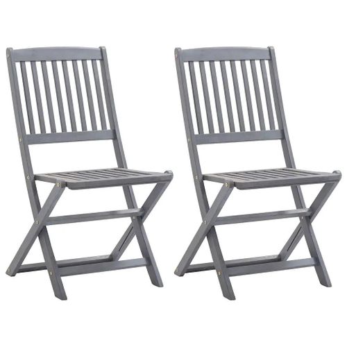Prolenta Premium - Chaises Pliables D'extérieur Lot De 2 Bois D'acacia Solide