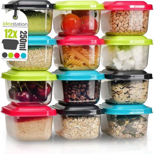 Kgabery-Boite Alimentaire Plastique 12x250 Ml-Couleur-Boite De Rangement Cuisine-Pot Conservation Bébé