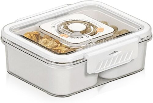 Sjzg-Boîte De Rangement De Collation Snack Box Avec Couvercle Bol À Collation Plateau De Service Divisé Avec Couvercle Pour Noix Fruits Séchés Snacks Friandises Biscuit Bonbons Fruits