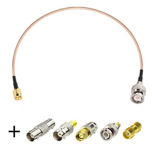 Câble SMA BNC 1m SMA Mâle à BNC Mâle RG316 Câble Antenne TV avec Kit de 5 Adaptateurs SMA vers BNC 50Ohm pour Antennes Réseau Sans Fil WiFi Radio Antenne Externe