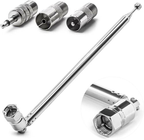 Antenne Radio Dab Am Fm, Antenne Télescopique 75 Ohm, F Plug Antenne Fm, Autoradio Avec Antenne De Tige Extensible, Antenne Fm Universelle Pour Tv Récepteur Stéréo Radio Portable