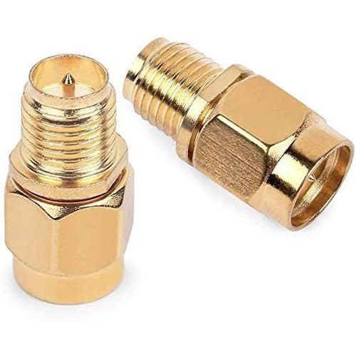 SMA Male Plug to RP-SMA Female RF Straight Connector Gold Plating Adapter for Wi-Fi Antenna Repeaters Radio Signal Extension Cable (2 Pack)