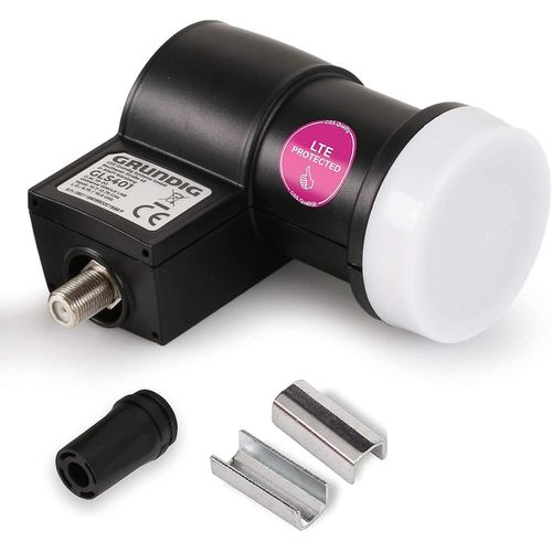 [Test très bien*] Single LNB pour parabole satellite numérique - pour 1 participant, récepteur - 1 compartiment 1 compartiment, avec filtre LTE - Full HD, 4K, 0,1 dB, capuchon de protection contre