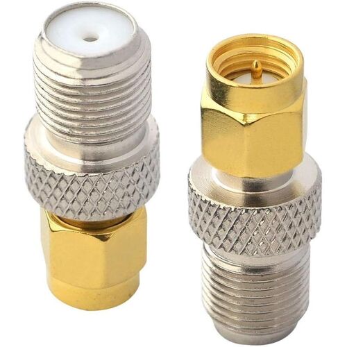 Adaptateur SMA Mâle à Type F Femelle Connecteur SMA vers Type F Adaptateur de Câble Coaxial Fiche F Femelle SMA Mâle Connecteur Dab Antenne Convertisseur pour FM/AM/Dab+ Radio Vidéo Pack de 2