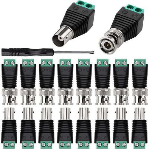 KALANKA-9 Paires BNC Video Balun Connecteur, Mâle Femelle Kit, Coaxiaux Cat5 Cat6 Vers BNC Sans Soudure, Pour Caméra de Surveillance CCTV, DVR, TV, Vidéo