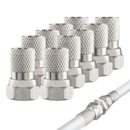 F-Connector 7mm Adaptateur D'Antenne Tv 10 Pièces,Type F Connecteur Coaxial Antenne Tv Connecteur D'antenne Convient Pour Les Appareils De Télévision Par Câble Convient Pour Les Boîtes De Télé