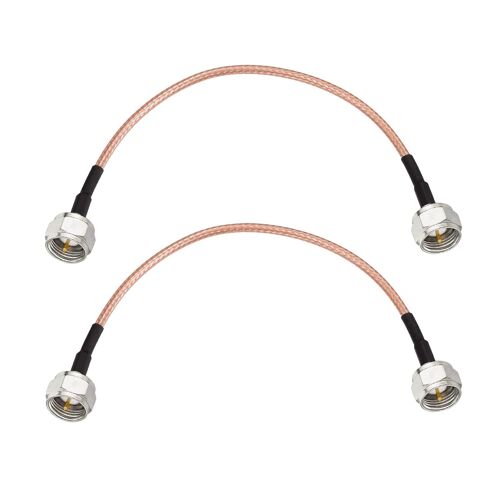 Câble F 15cm 75Ohm Câble d'Extension RG179 Connecteur F Mâle vers Mâle Pour Modems TV, Tuners Internet Large Bande, Antennes TV Large Bande et Numériques(2 Pièces)