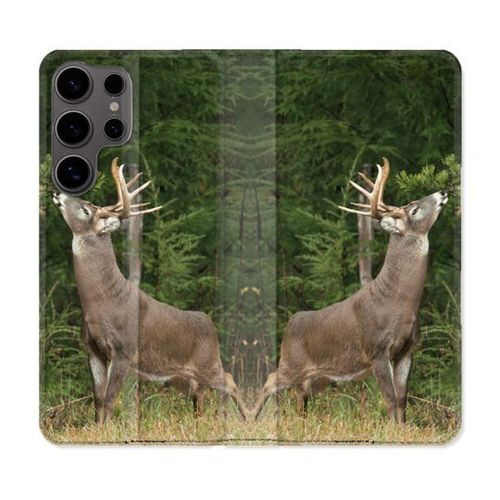 Housse Cuir Portefeuille Pour Samsung Galaxy S25 Plus Chasse Cerf