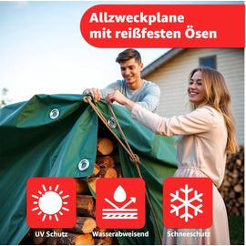 Mevronisshop-Bâche Et Bâche De Protection, Verte, 3 X 3 M, Imperméable, 200 G/M², Verte, Avec ?illets Pour Tapis De Tente, Bâche En Tissu, Bâche De Tente, Camping Et Bâche De Chantier