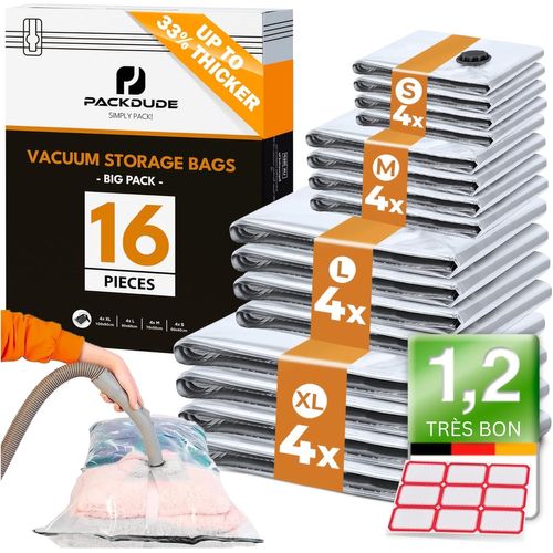 lbgwp60-Sac Sous Vide Vetement Aspirateur I 16 Pieces I Sacs Sous Vide Couette, Sac Rangement Sous Vide Aspirateur I Vacuum Storage Bags For Clothing I Sacs De Rangement Sous Vide Grand Et Petit