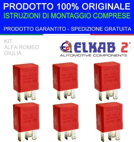 6 Relais Mopar D'origine 12 V 30 A Oe 702500 Spécifiques Pour Alfa Romeo Giulia Mini Relais Relais Étanche 1/11308/85