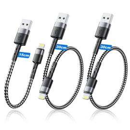 2 Câbles USB-A/C Vers Lightning / USB-C / Apple Watch 35 Cm | USB-C