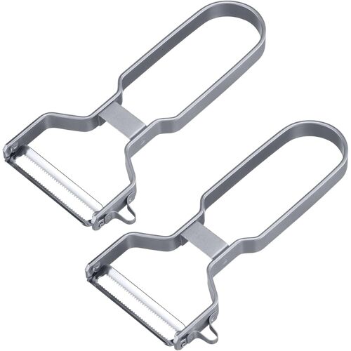 2 Éplucheurs Avec Lame Dentelée À Double Tranchant-Idéaux Pour Éplucher Tomates,Kiwis,Mangues,Poivrons Et Plus Encore,Pour Droitiers Et Gauchers-Acier Inoxydable