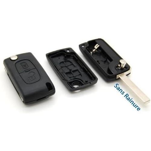 Lbgwp60-Coque Clé Plip Télécommande 2 Boutons Citroen C1 C2 C3 C4 C5 Sans Rainure
