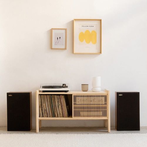 Meuble Tv Petit En Pin Massif 102,2 Cm Verni