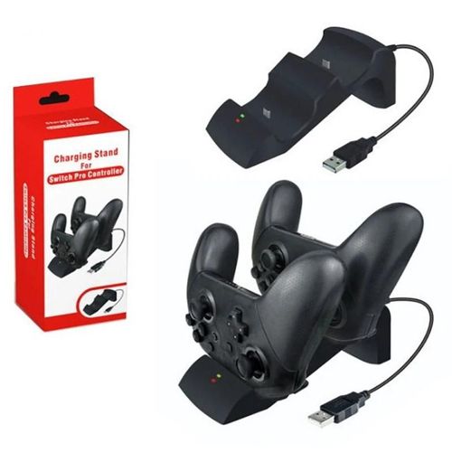Station De Charge Pour Manettes Nintendo Switch Pro, Led, Double Usb, Accessoires D'alimentation