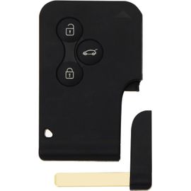 Lbgwp60-Coque De Clé De Voiture À 3 Boutons Compatible Avec Me Scenic Area Clio Logan Koleos Coque De Rechange Avec Lame Noir