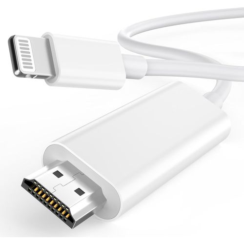 [Certifié Apple Mfi] Câble Adaptateur Lightning Vers Hdmi Apple Pour Iphone Vers Tv, Adaptateur Lightning 1080P Vers Av Numérique, Connecteur D'Écran De Synchronisation Pour Iphone 14 13 12 11 Pro Ma