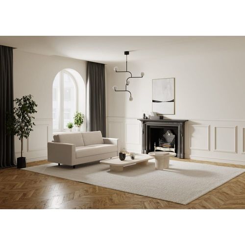 Canapé Convertible Express Dunlopillo Tissu Tramé Beige 160cm