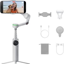 lbgwp60-Flow 2 Pro Gris Pack Créateur - Stabilisateur Ia Pliable Pour Téléphone, Apple Dockkit, Suivi 360°, Perche À Selfie Et Trépied Intégrés, Magsafe, Lumière Spotlight Pour Vlog/Voyages
