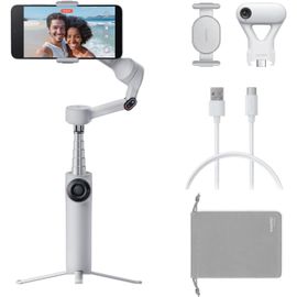 lbgwp60-Flow 2 Pack Traqueur Ia, Gris - Stabilisateur Pliable Pour Téléphone, Suivi Par L'Ia Dans Toutes Les Applis Iphone/Android, Suivi De Plusieurs Personnes