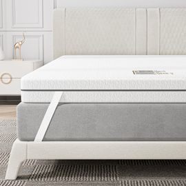 lbgwp60-6 Cm Topper Simple 120 X 190 Cm, Topper À Mémoire De Forme Unique Avec Infusion De Charbon De Bambou, Matelas Avec Revêtement Amovible Et Lavable, Correcteur Matelas Anti-Acariens