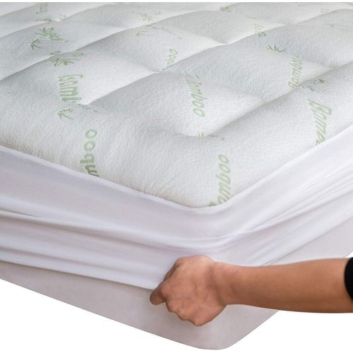 lbgwp60-Niagara Surmatelas 90 X 190 Cm En Bambou, Respirant, Rafraîchissant Sur Matelas 1 Personne 90X190 Avec Poches Profondes Pour Matelas 20-50 Cm