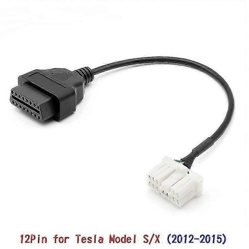 Câble De Connecteur Mâle Femelle Adaptateur Obd2 12 Broches Pour 2012-2015 Tesla Modèle S / X Obdii Câble Électronique De Harnais De Diagnostic