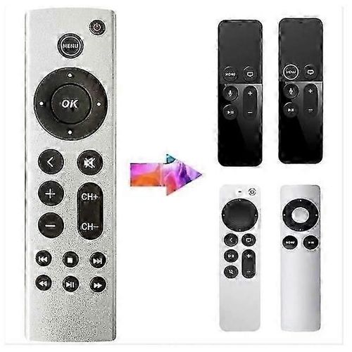 Apple TV 4K/Gen 1/2/3/4/HD utan Rststyrning - Argent