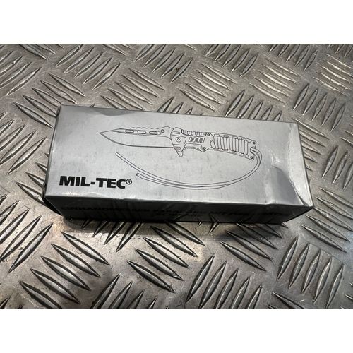 Couteau One Hand Mil-Tec Paracord Avec Silex Noir