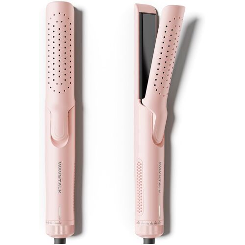Curling Iron, Airflow Styler With 360° Cooling Air To Fix Curls Faster, 2 In 1 And Curler, Pink, Heating In 30 Seconds