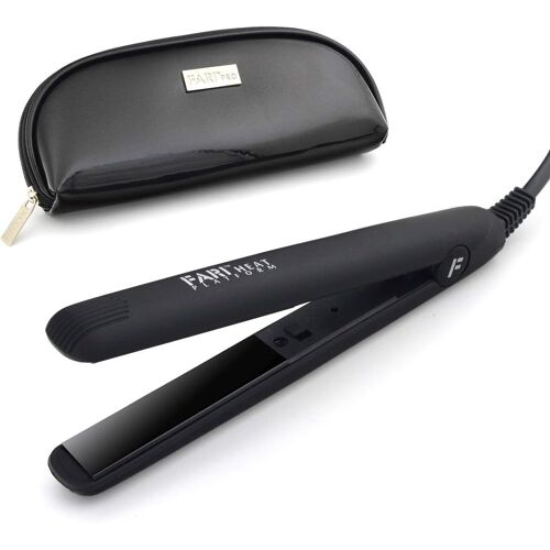 Fer À Lisser De Voyage, Mini Lisseur Cheveux En Céramique Tourmaline Avec Pochette De Voyage, Double Tension 180°C (1.25 Cm)